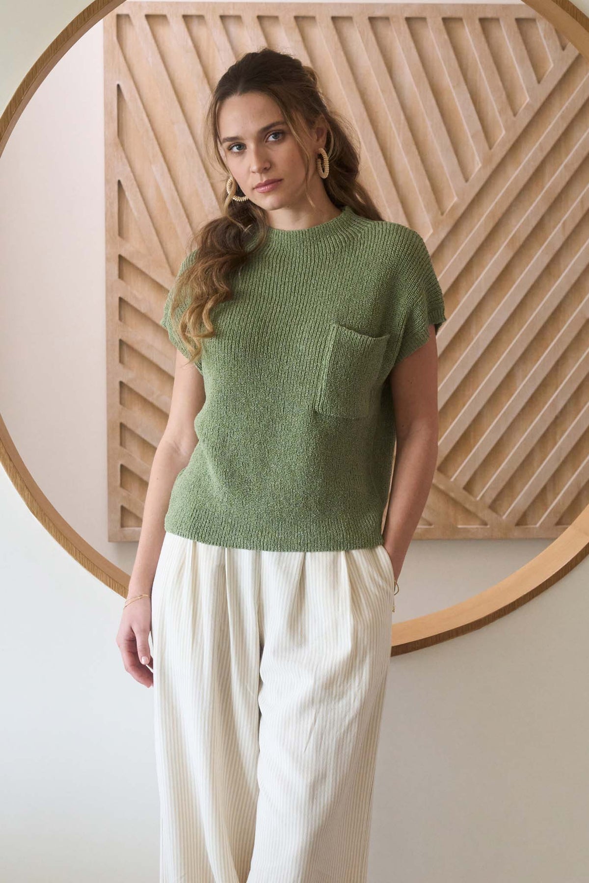 Green sweater, green short sleeved sweater, green short sleeve sweater, blu pepper sweater, blu pepper green top, green top, shopping near me, boutiques Fayetteville ar