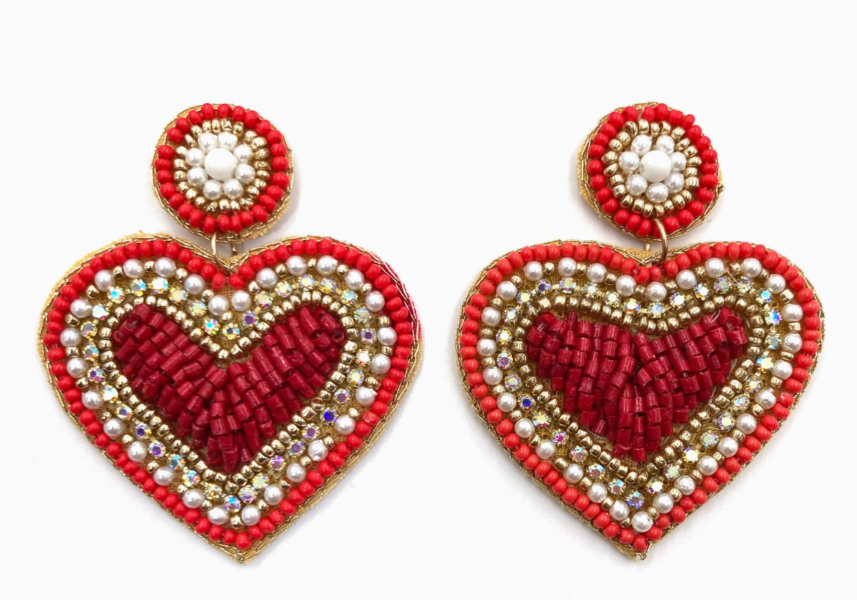 You have my Heart Beaded Earrings