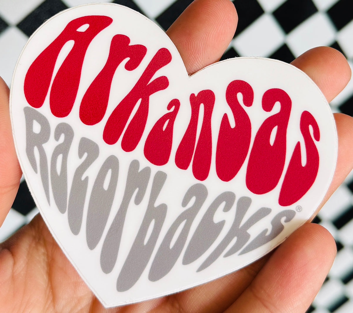 Arkansas Razorbacks Heart Sticker
