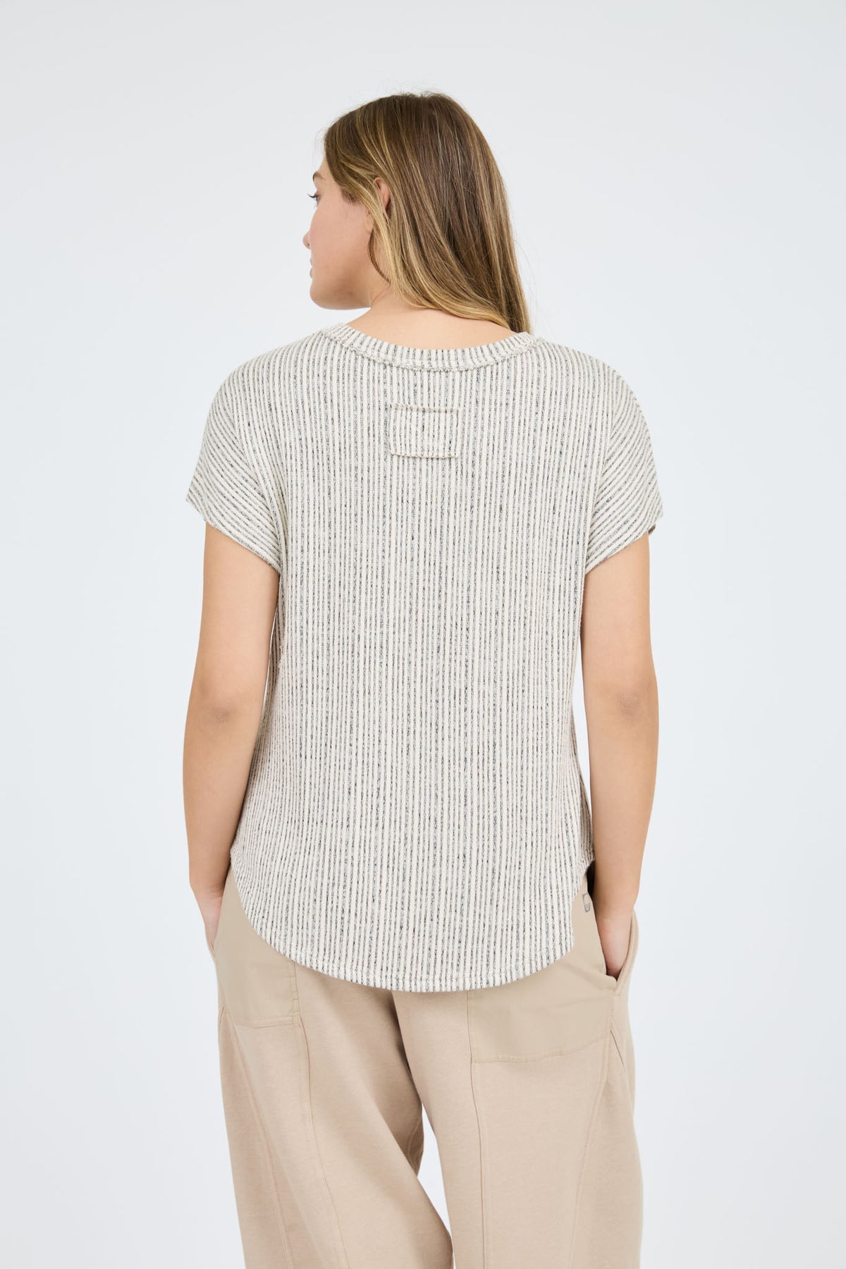 Breezy Finesse Short Sleeve Ribbed Sweater