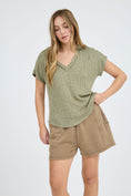 Load image into Gallery viewer, Breezy Finesse Short Sleeve Ribbed Sweater
