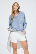 Load image into Gallery viewer, Cozy Aesthetic Acid Wash Pullover V-Neck Sweatshirt
