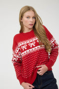 Load image into Gallery viewer, Bows & Hearts Red Christmas Sweater

