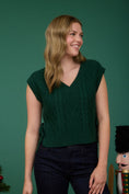 Load image into Gallery viewer, Cable Knit Cutie Green Sweater Vest
