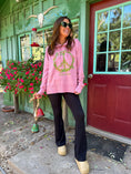 Load image into Gallery viewer, Peace on Earth Lightweight Pink Hoodie
