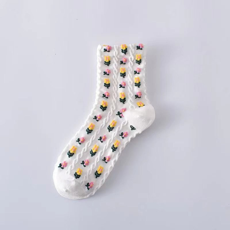 Fun in Florals Midcalf Socks