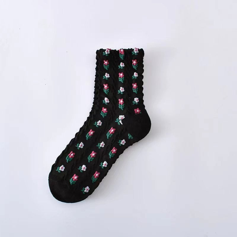 Fun in Florals Midcalf Socks