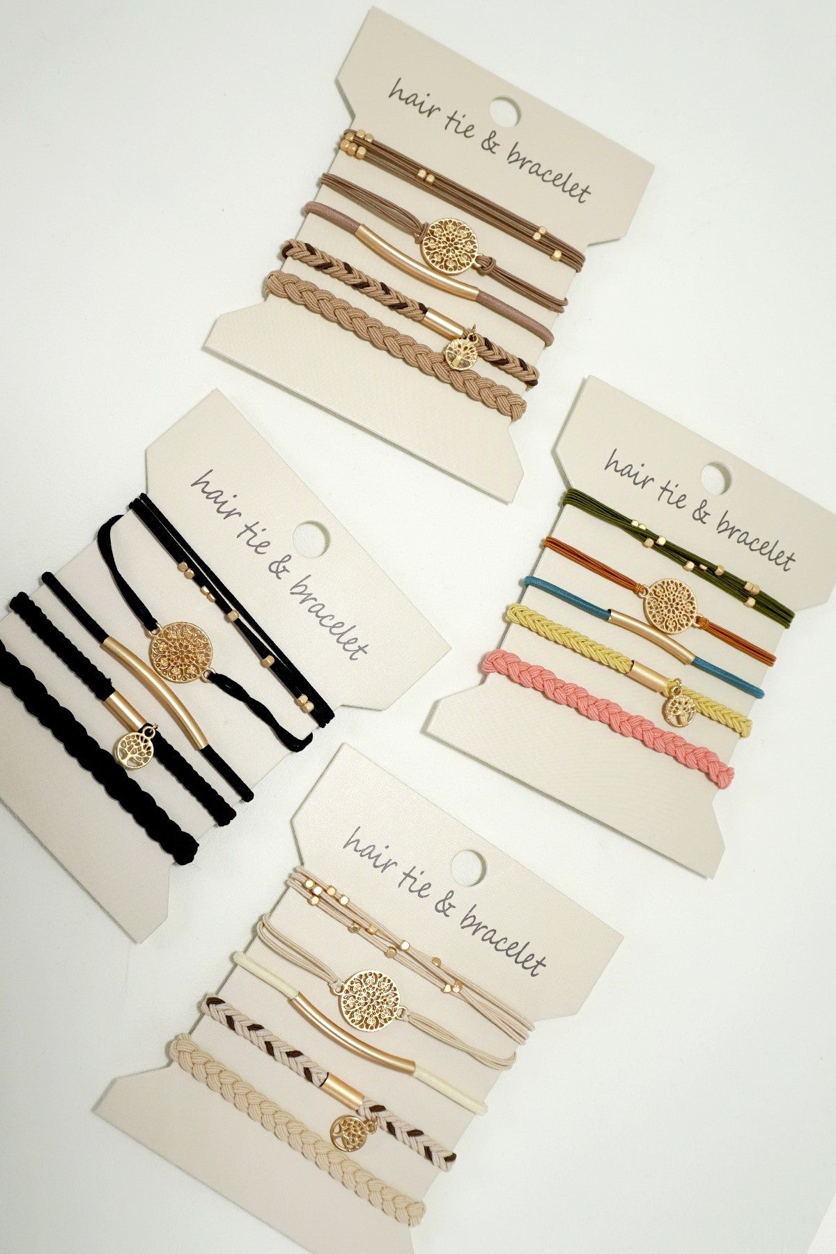 Beauty in the Details Hair Tie & Bracelet Set | Brown