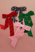 Load image into Gallery viewer, Add Some Sparkle Rhinestone Bow Hair Clips | Red
