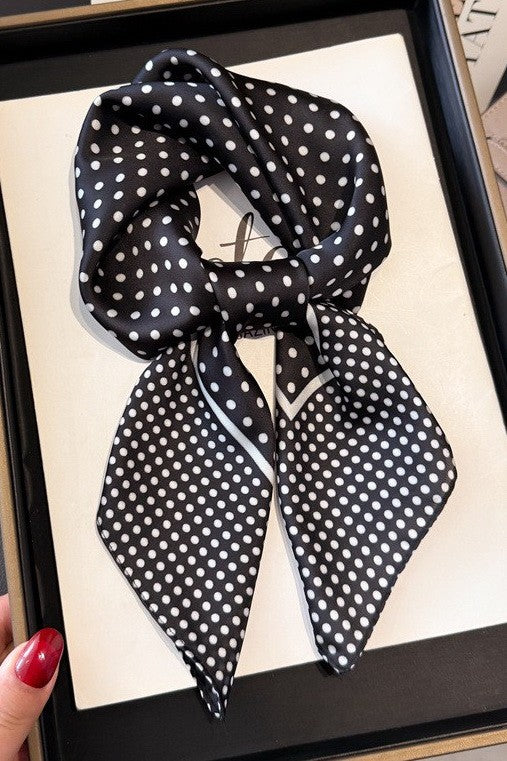 Pretty in Polka Dots Bandana Scarf | Black