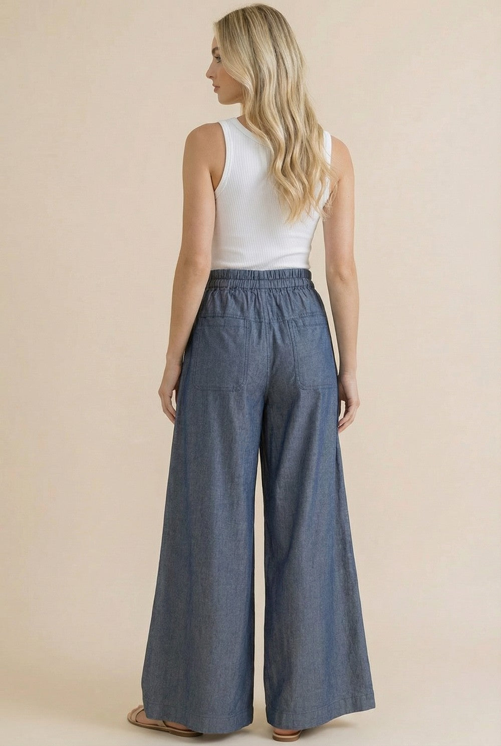 PRE-ORDER: The Downtown Denim Wideleg Trousers