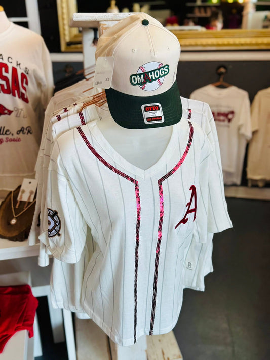 The Fayetteville Pinstripe Sequin Jersey