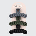 Load image into Gallery viewer, Kitsch | Recycled Plastic Black & Moss Chain Claw Clips 3pc Set
