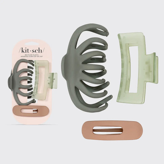Kitsch | Recycled Plastic Assorted Claw Clip Set 3pc - Octopus
