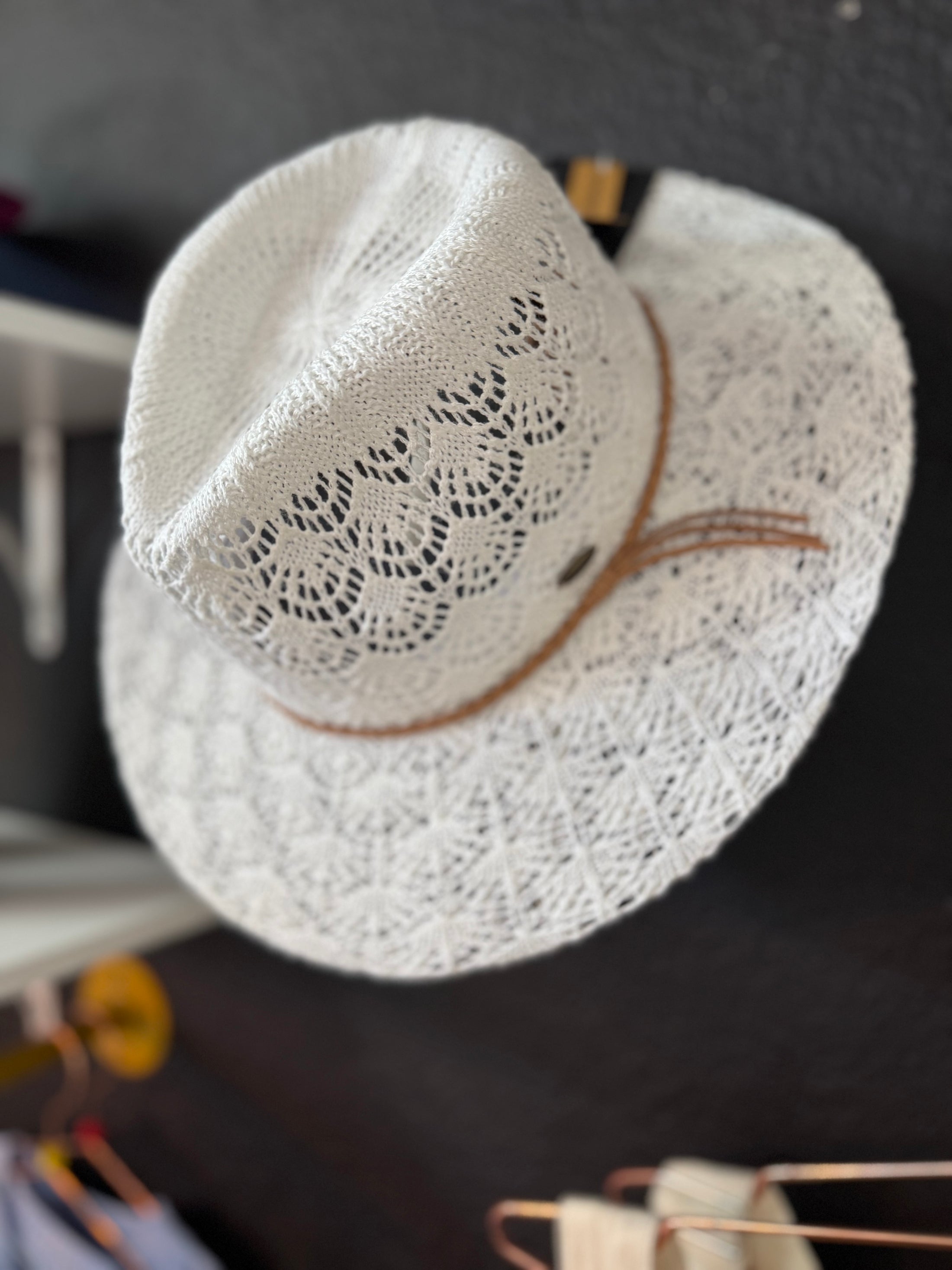 C.C | Horseshoe Lace Knitting Panama Hat