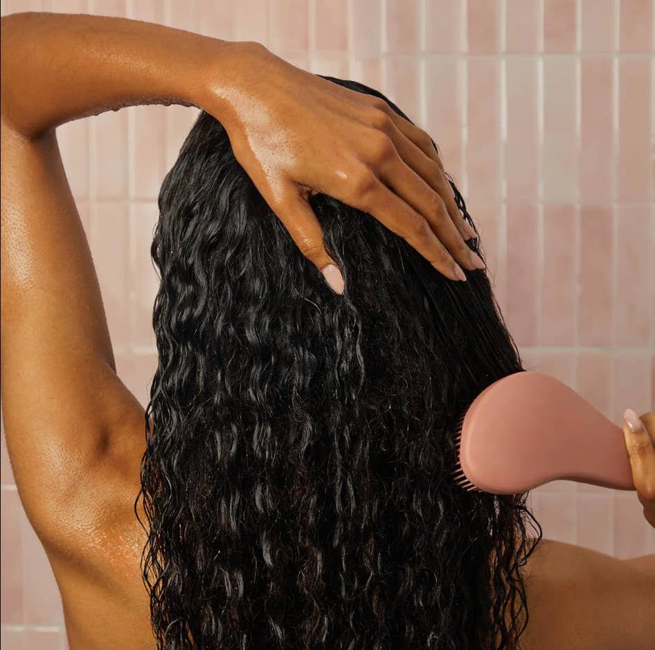 Kitsch terracotta detangler hair brush at Whimsy Whoo boutique, a top-rated boutique in Fayetteville Arkansas for trendy hair accessories