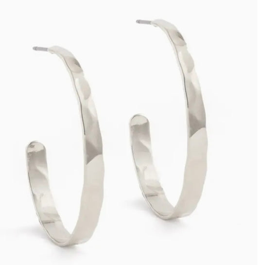 Something Special Hammered Silver Hoops