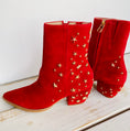 Load image into Gallery viewer, Red boots with red stars, Whimsy Whoo Boutique Red Boots

