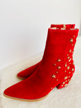 Load image into Gallery viewer, Red boots with red stars, Whimsy Whoo Boutique Red Boots, beautiful red boots
