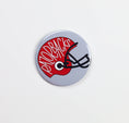 Load image into Gallery viewer, Button badge with 'Razorbacks' text and helmet design on a white background, razorback football helmet gameday pin, razorback football helmet gameday button, razorback gameday pin, razorback gameday button, razorback pin, razorback button, Arkansas pin, Arkansas button
