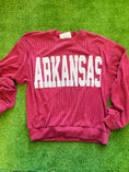 Load image into Gallery viewer, Hey Hey Arkansas Fan Corded Sweatshirt | Red
