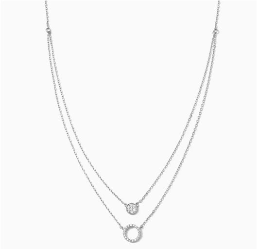 Lovely in Layers Silver Pave Necklace