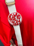 Load image into Gallery viewer, Red jacket with a white strap and 'Game Day' badge on a red background, gameday buttons near me, gameday buttons sorority, gameday button pins, Arkansas buttons, art buttons, Fayetteville boutique store, shopping near me NWA mall, Arkansas gameday buttons, razorback store fayetteville
