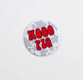 Load image into Gallery viewer, Button badge with 'WOOO PIG' text on a white background, razroback gameday button, gameday buttons, college game day pins, razorback store near me, razorback store online
