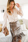 Load image into Gallery viewer, That Holiday Shine Fringe Sequin Skirt
