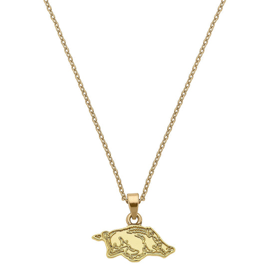 Arkansas Razorbacks 24K Gold Plated Hog Necklace