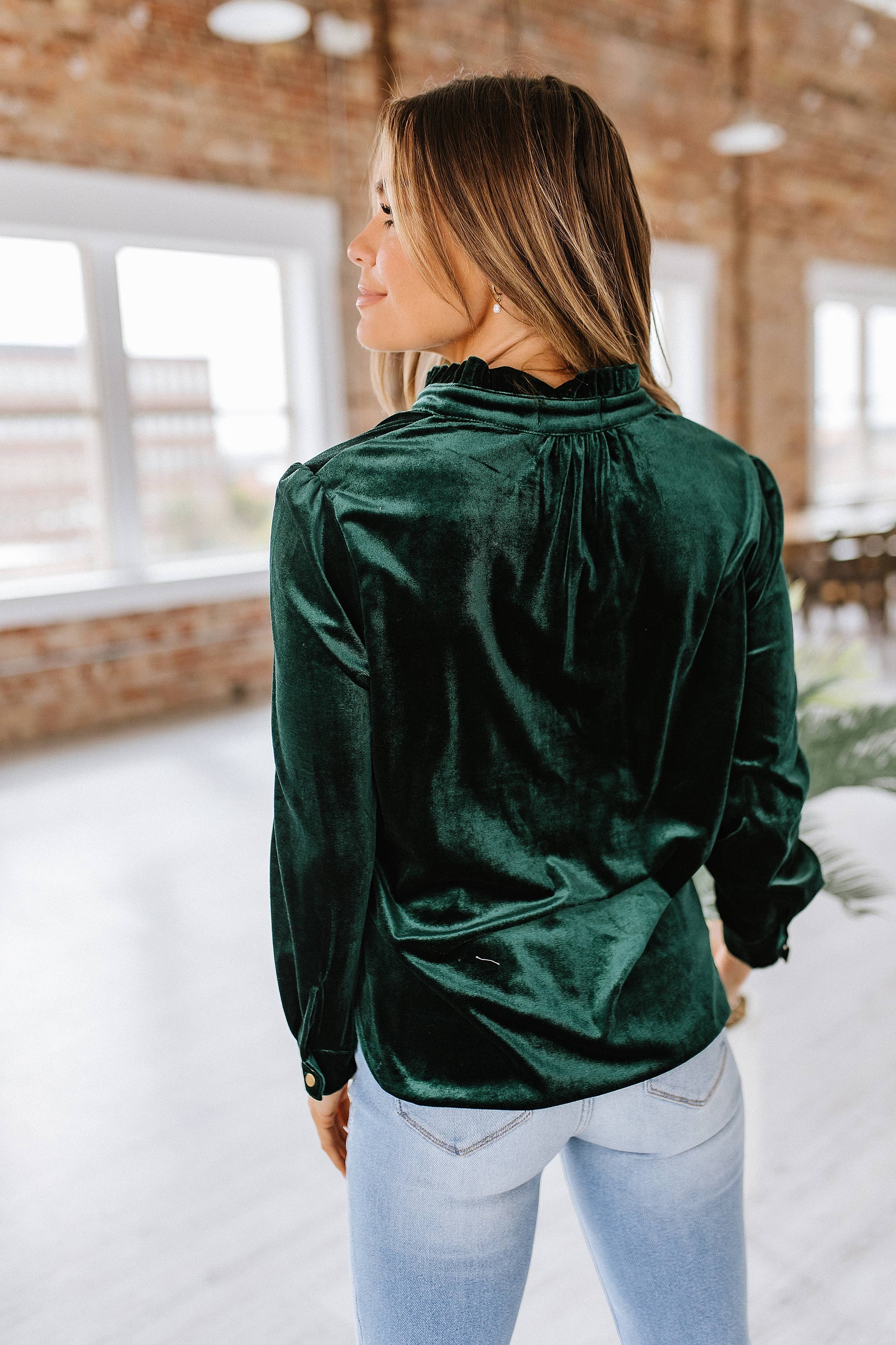 A Level Up Velvet Blouse