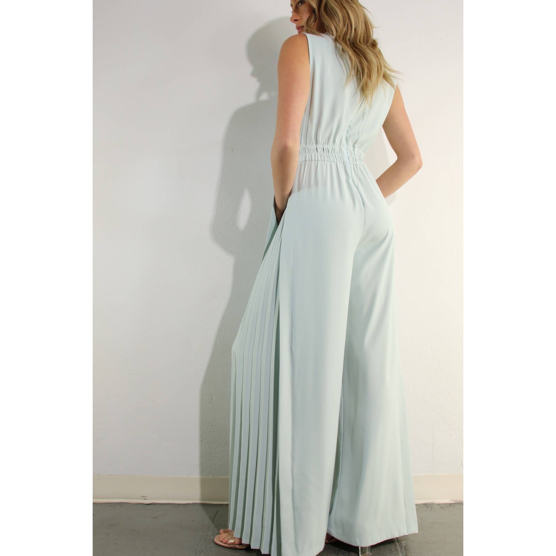 Mint To Be Pleated Jumpsuit