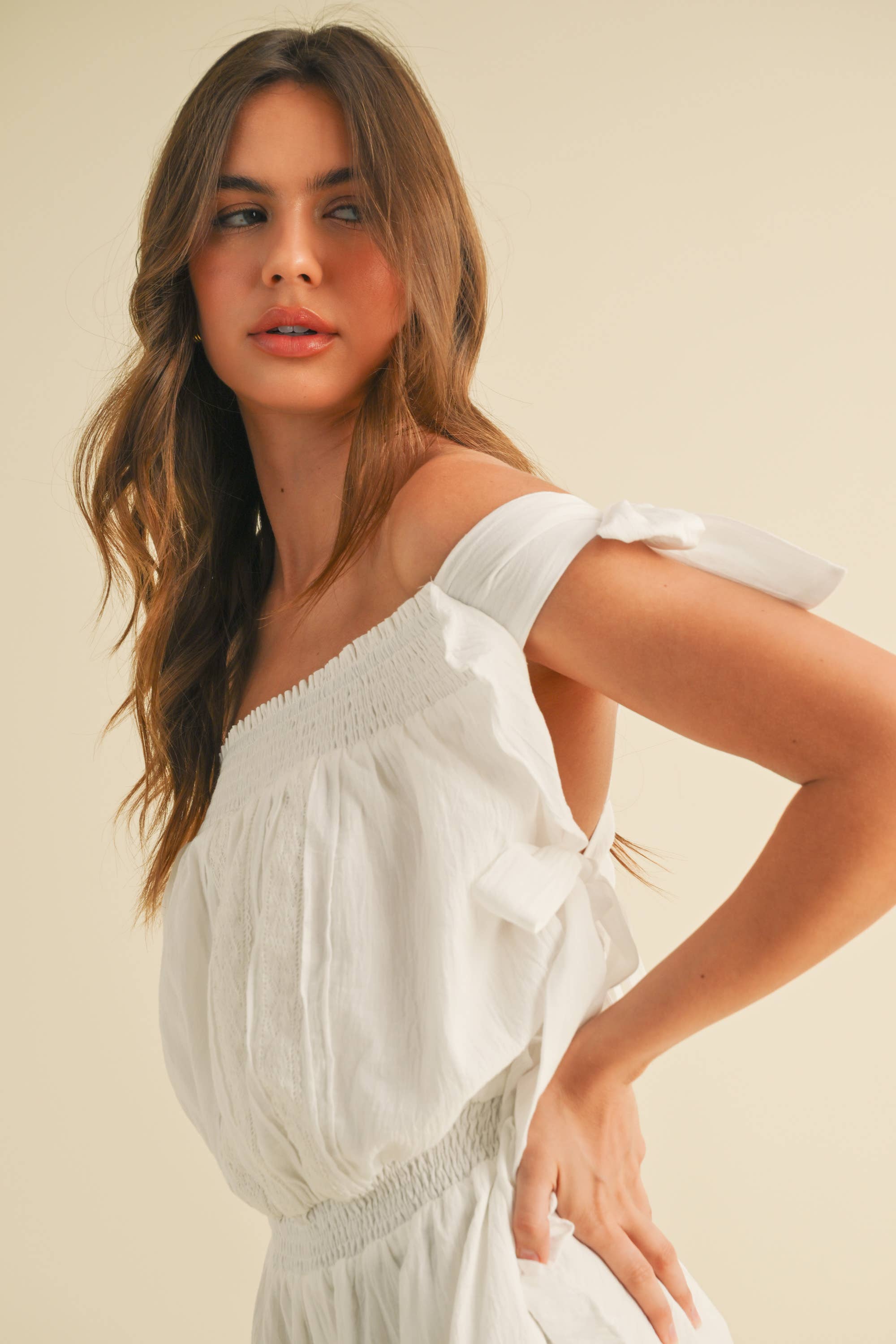 Ruby Ruffle One-Shoulder