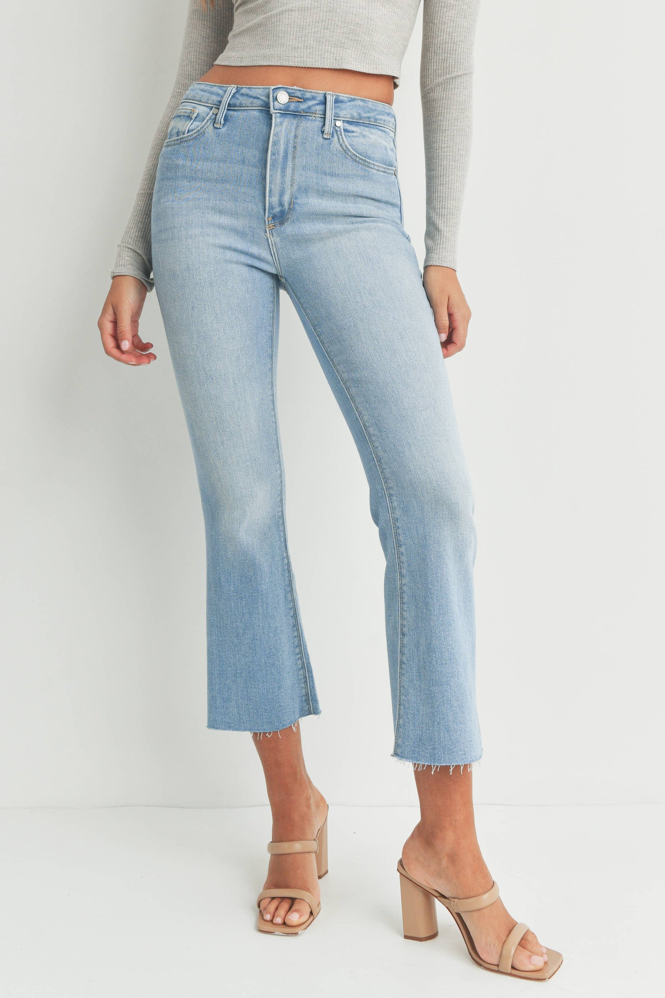 Just Black Denim | High Rise Tonal Crop Flare