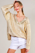 Load image into Gallery viewer, A Shining Statement Gold Metallic Sweater
