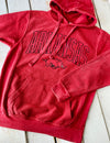 Hog Wild Arkansas Razorback Hoodie - Crimson Corded Sweatshirt