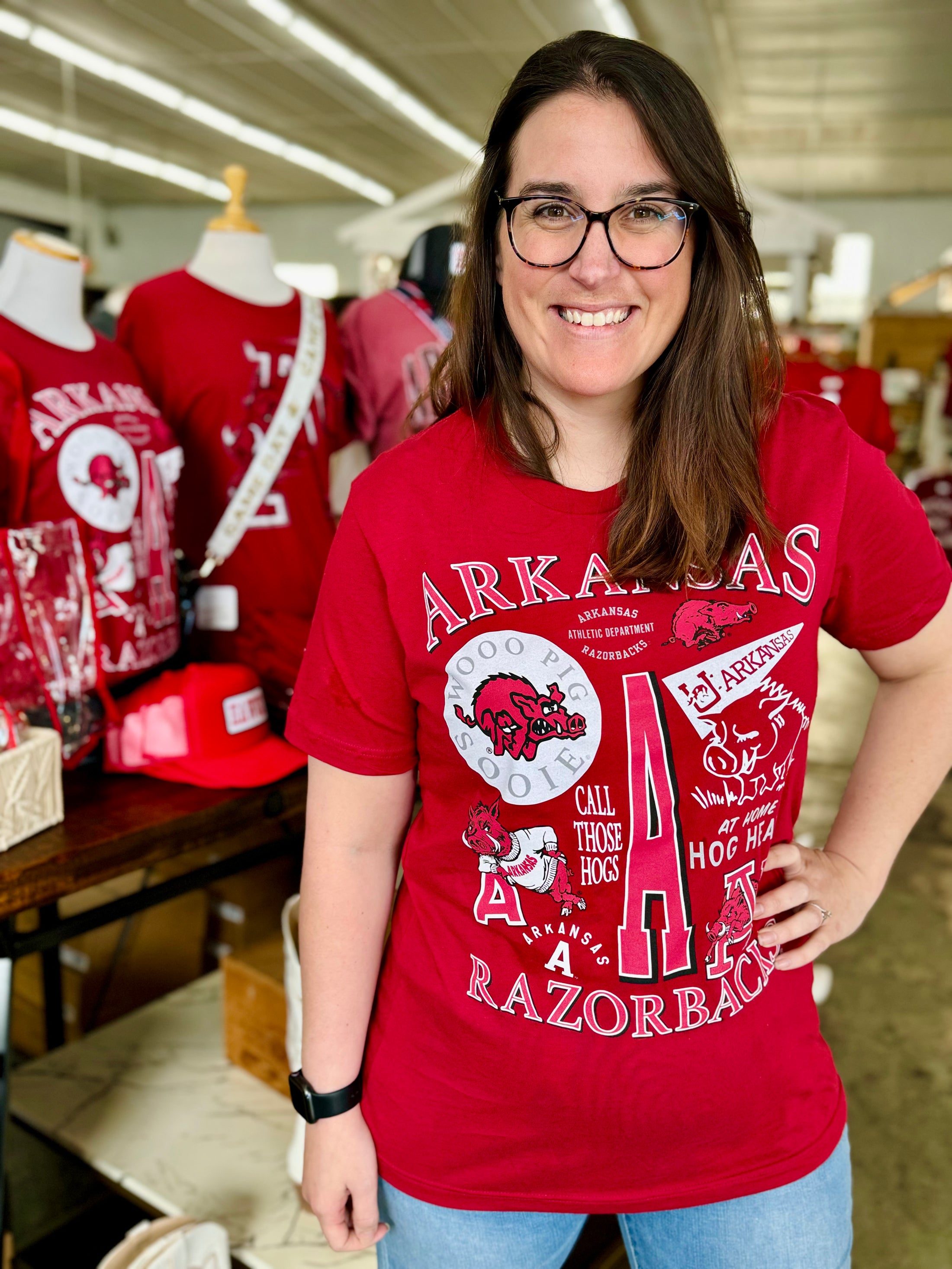 Razorback Fan Through the Years Red Arkansas Tee