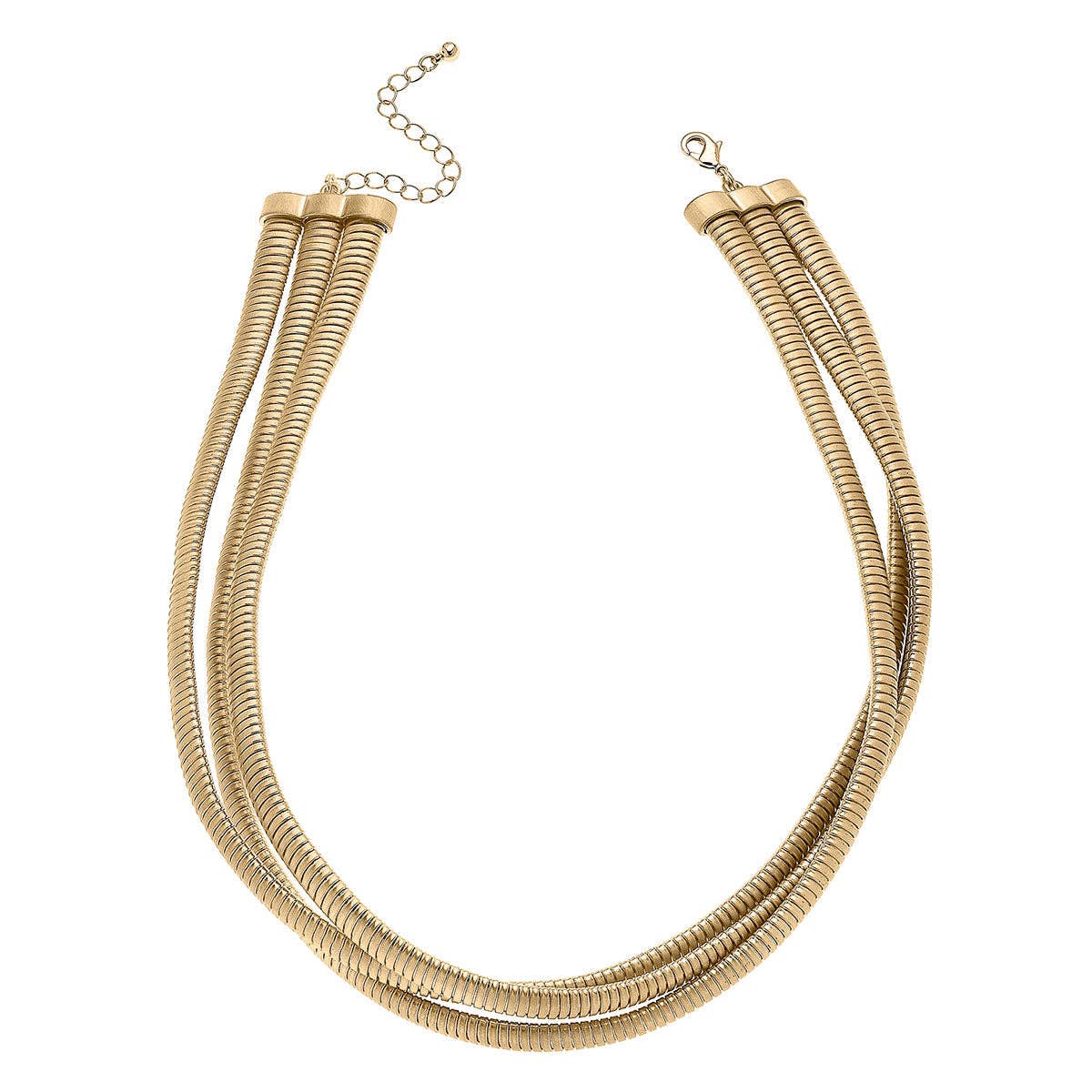 Time to Shine Interlocking Gold Watchband Collar Necklace