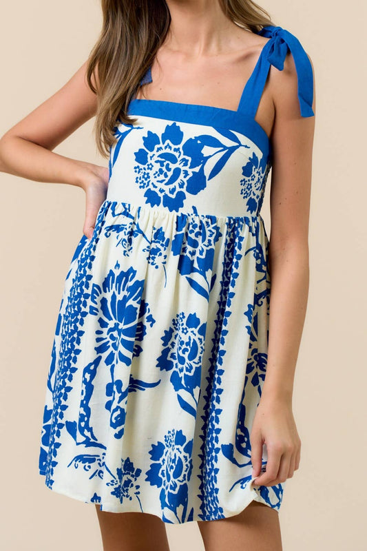 The Blue Willow Tie-Strap Dress