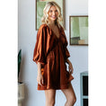 Load image into Gallery viewer, babydoll dress womens, babydoll dress puff sleeves, babydoll mini dress, babydoll mini dress with puff sleeves, velvet babydoll dress, velvet mini dress, velvet dress, Fayetteville stores near me. Downtown Springdale Stores, shopping near me
