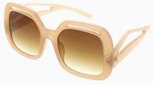 Blue Gem Sunglasses | Retro Large Square Temple Detail Rose Sunglasses