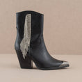 Load image into Gallery viewer, Shoe store near me. Black cowgirl boots with rhinestone detail and silver toe detail. rhinestone fringe boot.
Where to buy rhinestone fringe boots
Oasis Society Boots. Oasis society boots black women's
