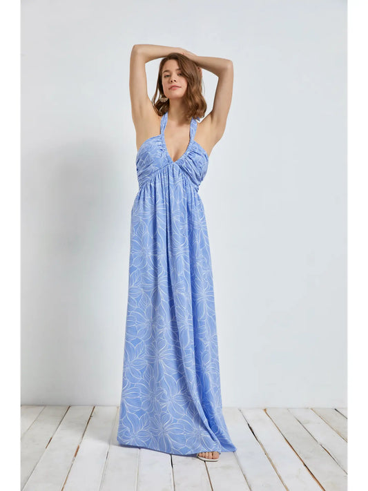 Nothing But Blue Skies Floral Maxi Dress