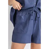 Seeking Sunshine Matching Set | Navy Linen Shorts