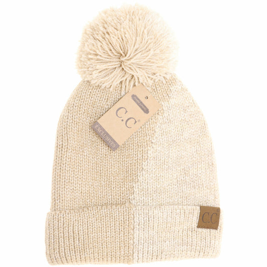 C.C Beanie | Two Tone Knit Beanie