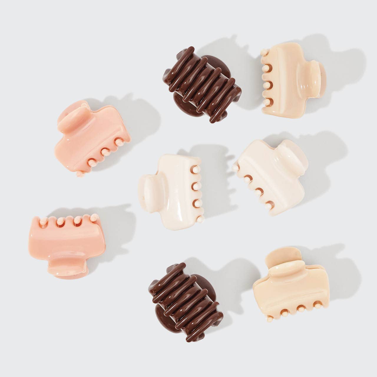 Kitsch | Recycled Plastic Mini Cloud Claw Clips 8pc Set - Rosewood