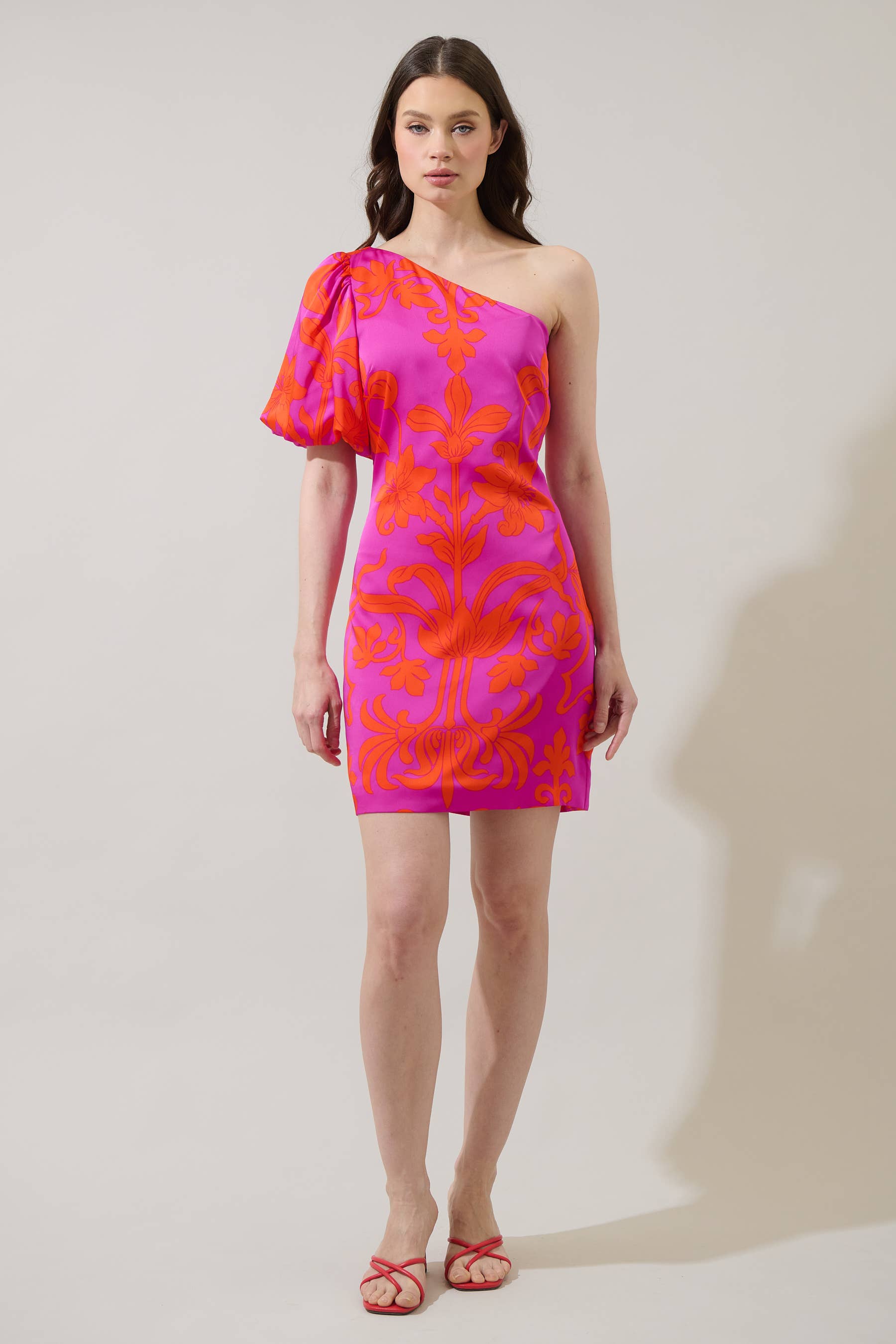 Vallie Floral Kesia One Shoulder Mini Dress