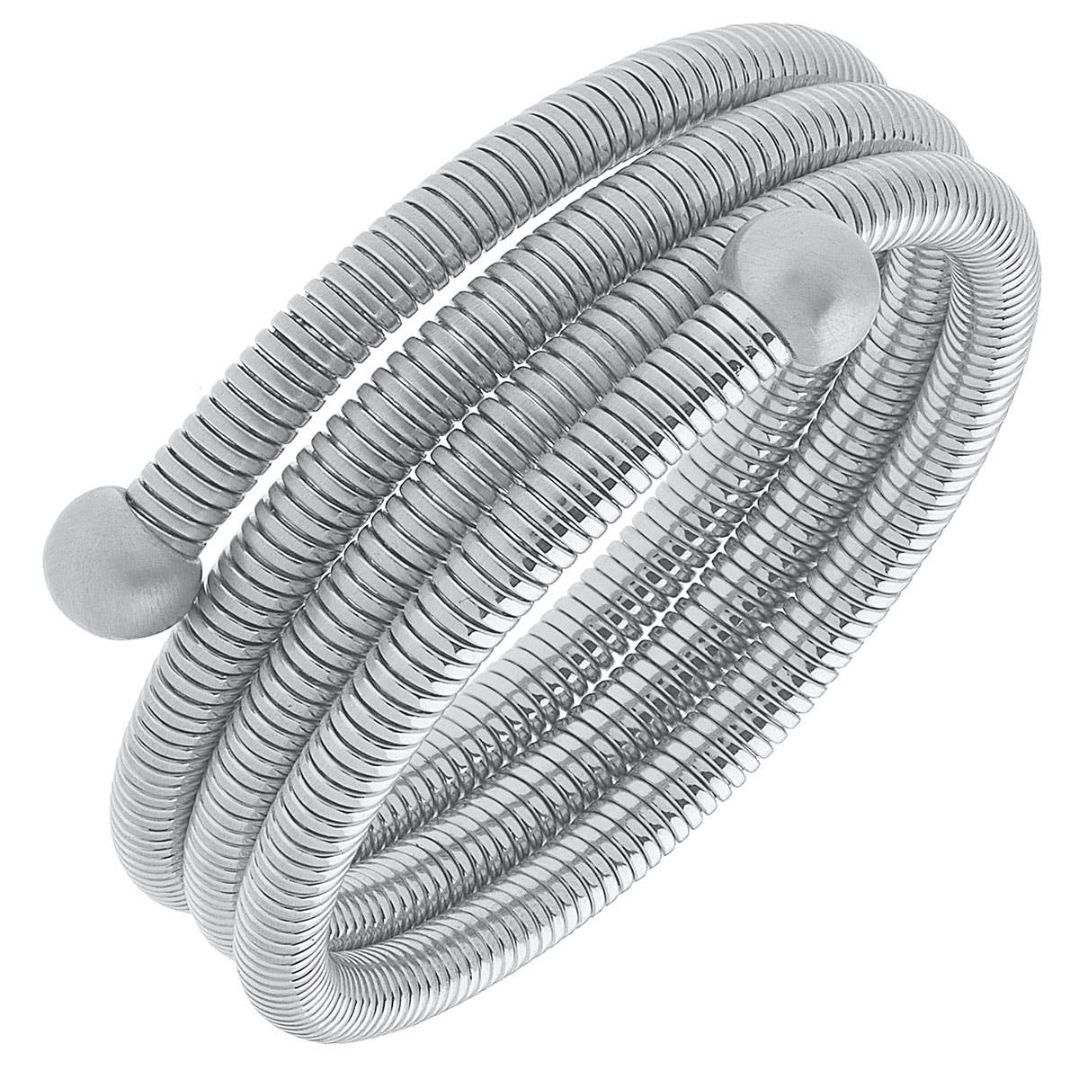 Time to Shine Silver Coiled Watchband Bangle