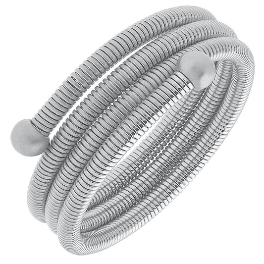 Time to Shine Silver Coiled Watchband Bangle