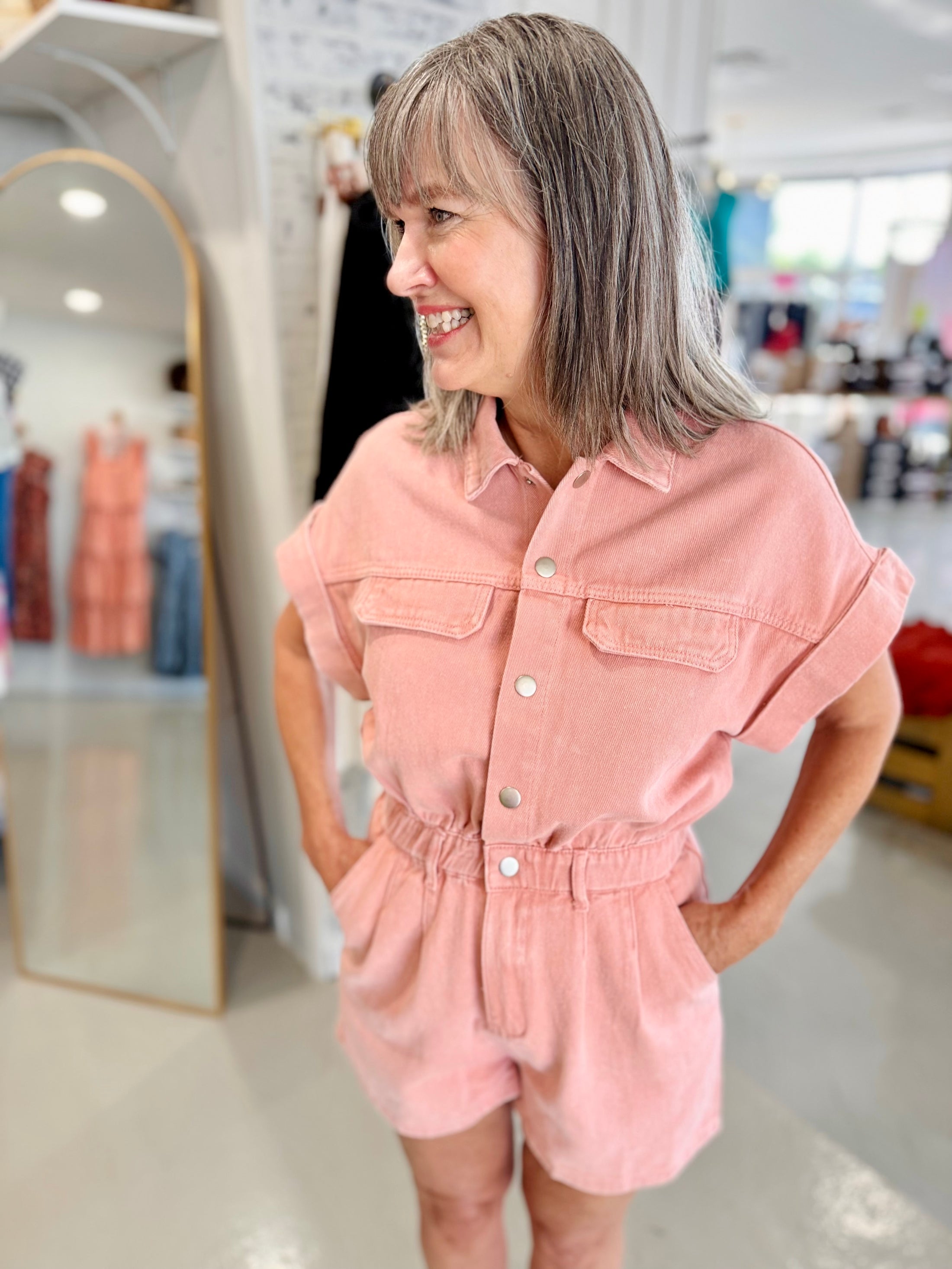 Walking on Sunshine Denim Romper